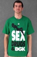 DGK t-shirt Sex Drugs green