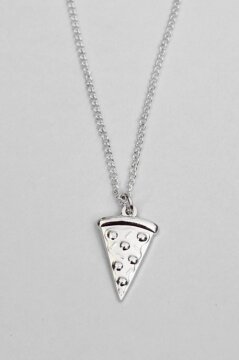 Lazy Oaf Silver Pizza Necklace