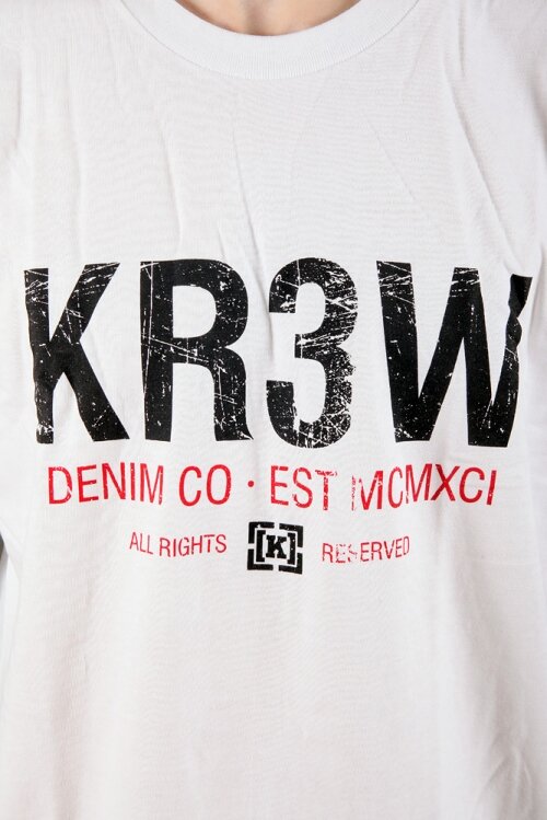 KR3W t-shirt Denim Co2 white